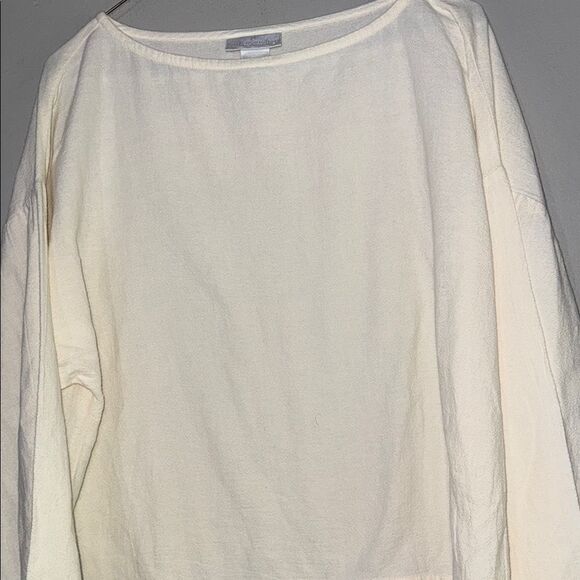 Soft Surroundings Cream Long Sleeve Blouse - Picture 3 of 8